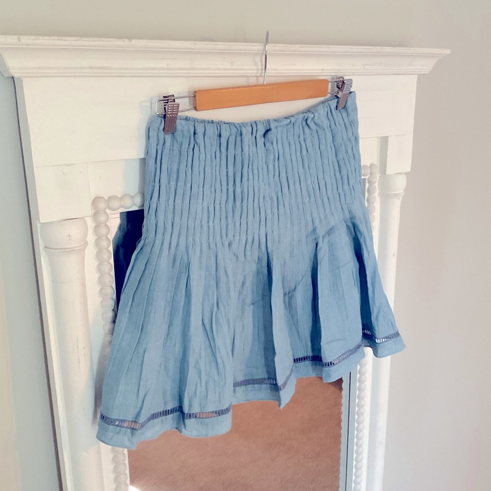 Tuckernuck Light Blue Smocked Mini Skirt
